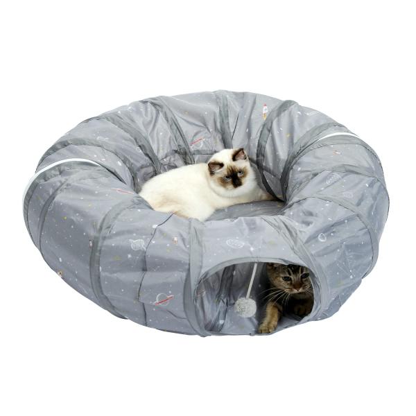 PAWZ Road 猫トンネル 猫おもちゃ キャットトンネル 円 ドーナツ型 長い 玩具 一人遊び ...