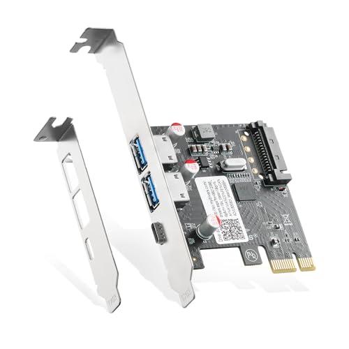 Binardat PCIE - USB 3.0拡張カード、USB Type-Aポート2つとUSB T...