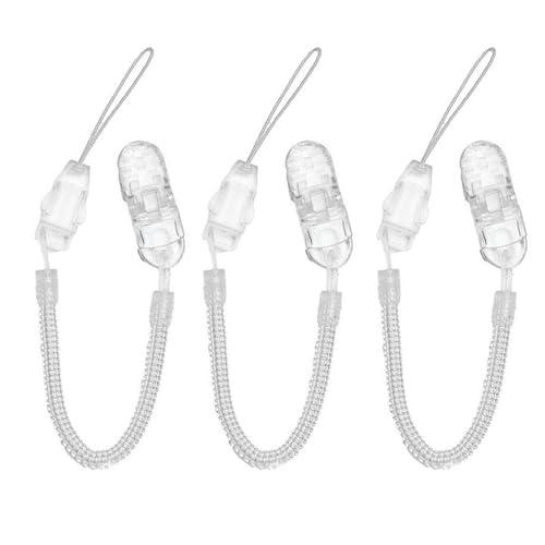 LOYELEY コイルストラップ 3本セット カールコード ストラップ クリップ 細タイプ クリップ...