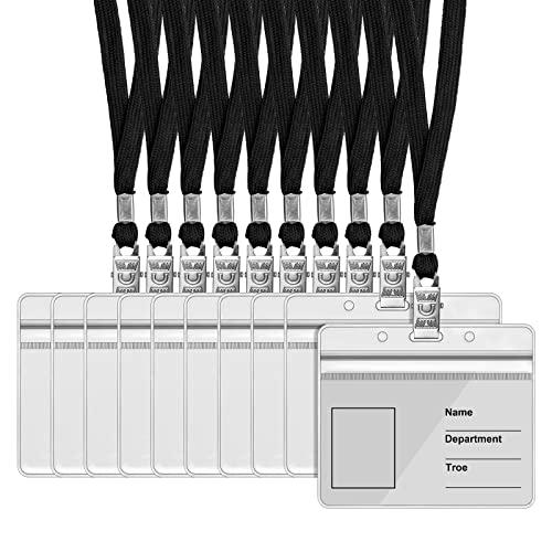 Chouiery ネームホルダー 35枚入れ IDカードホルダー ネックストラップ 横型 ブルー 吊...