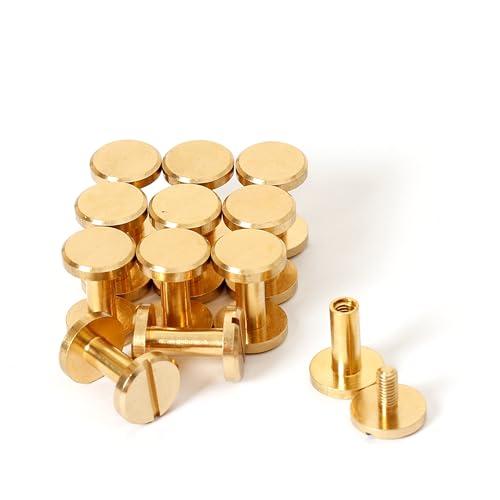 シカゴスクリュー 12個入り 10×4×10mm 真鍮組ネジ コンチョ バッグ ベルト 底びょう リ...