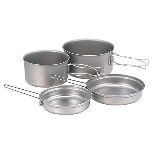 スノーピークsnow peak チタン 軽量 パーソナルクッカーセット スタッキング ポット×2 フ...