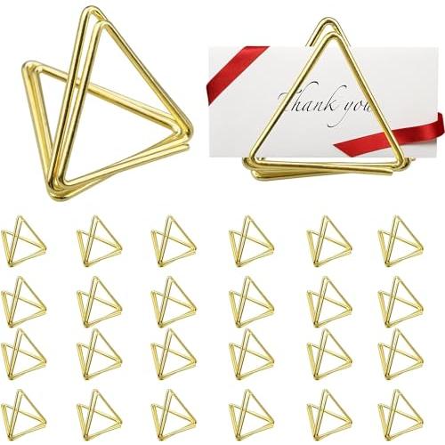 カードスタンド 40枚 金属三角クリップ メモクリップ ホルダー スタンド メモスタンド メモクリッ...