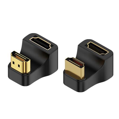 SZSL 2個セットU型 U字 HDMI オス - HDMI メスアダプタ、上向き/下向き HDMI...