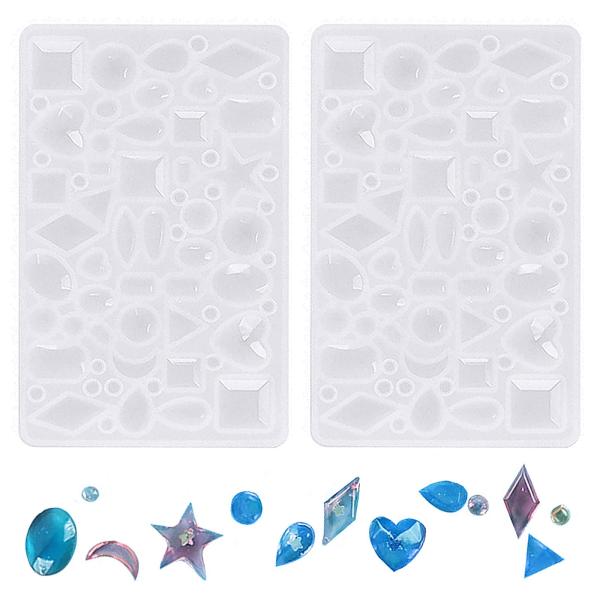 サムコス シリコンモールド 宝石型 2個セット 小さい 宝石 ミニ レジン アクセサリー ジュエリー...