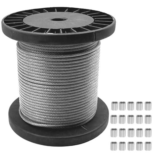 ワイヤーロープ ステンレスワイヤー 線径 4mm 30m ワイヤー ステンレス耐衝撃性、台風固定、林...