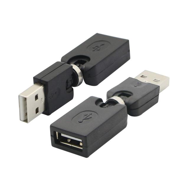 CERRXIAN usb 360度回転 アダプタ USB 回転式 コネクタ usbオスメス変換アダプ...