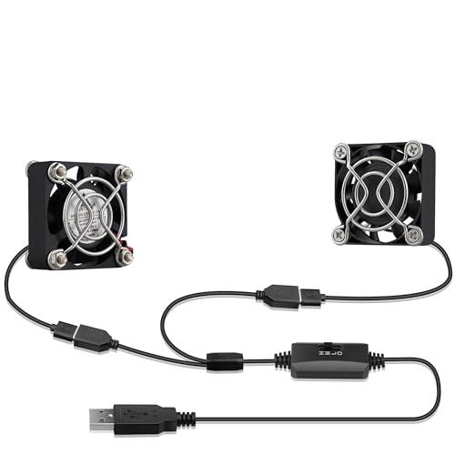 GDSTIME 2連 4010 40mm x 10mm 4cm 5V DCUSB冷却ファン 卓上扇風...