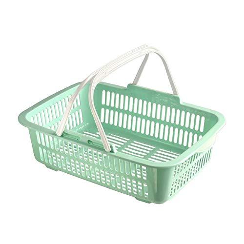 バスケット 持ち手付 ４４．５×３０×高さ１３．５ｃｍ ミントブルー サンテールのせのせバスケット