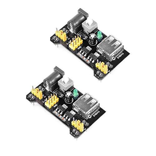 KKHMF 2個 MB102 ブレッドボード 電源 ブレッドボード 電源モジュール 3.3V 5V ...