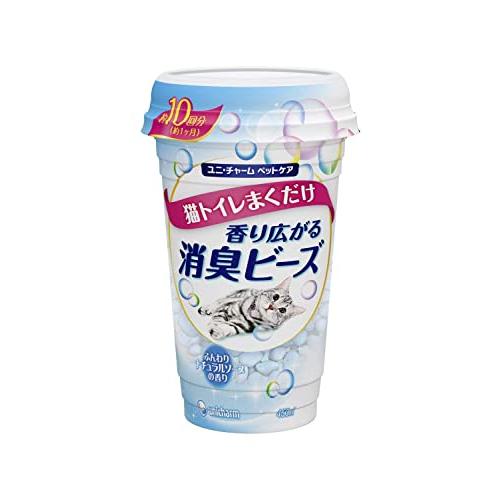 まとめ買い消臭ビーズ 猫トイレまくだけ 香り広がる消臭ビーズ ふんわりナチュラルソープの香り 450...