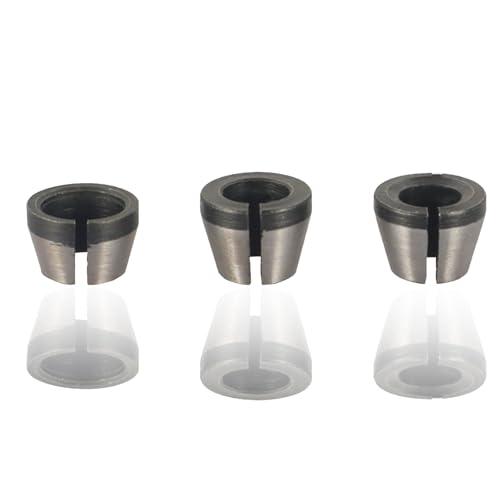 FineGood トリマー用 コレットチャック 1/4インチ 6mm 6.35mm 8mm 3本セッ...