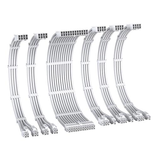 EZDIY-FAB PC電源延長スリーブケーブル 16AWG 電源延長ケーブル PSU 延長ケーブル...