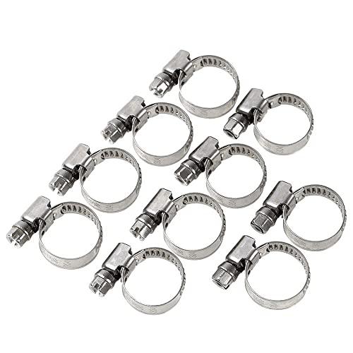 モノパ ホースバンド ユーロタイプ ステンレス製 強力固定 外径12mm〜20mm 10個