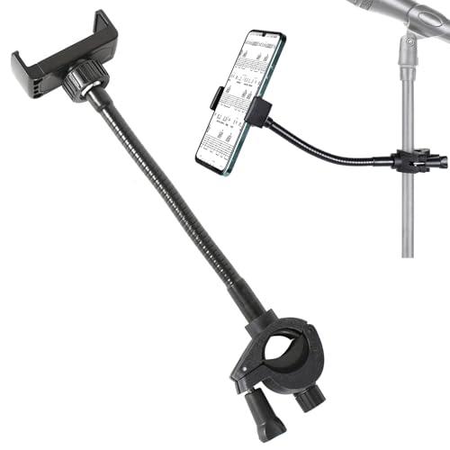 TVETE マイクスタンド専用 スマホホルダー 楽譜スタンド対応スマホホルダー 12cm長腕 柔軟な...