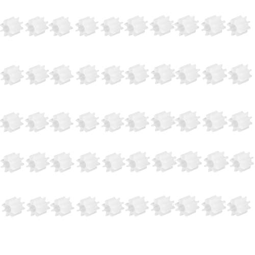 50個入 ピニオンギア 8歯 2mm穴径 モジュール0.5 歯車 プラスチックギアホイール 自動車モ...