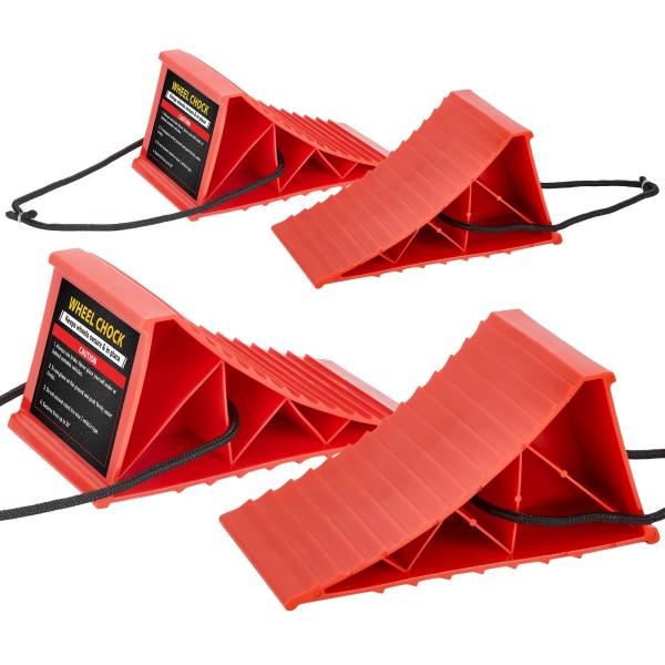 タイヤ止め タイヤストッパー 4個セット 4t車まで 滑り止め 乗用車 トラック 車止め 持ち運び ...