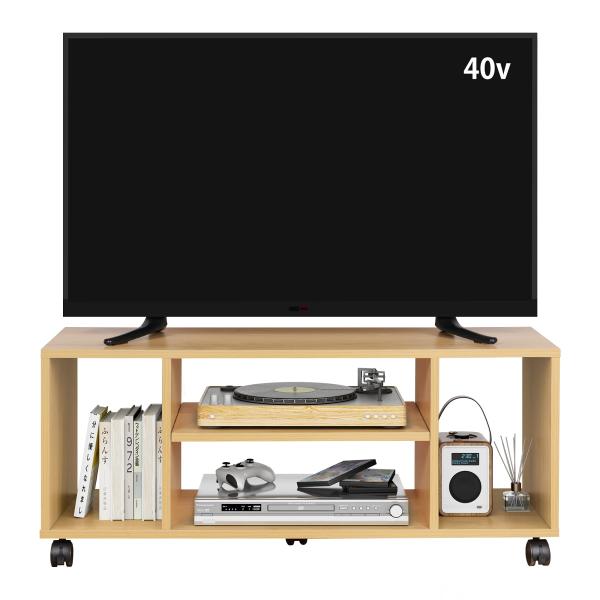 DEVAISE テレビ台 テレビボード ローボード tv台 キャスター付き tvボード 移動便利 4...