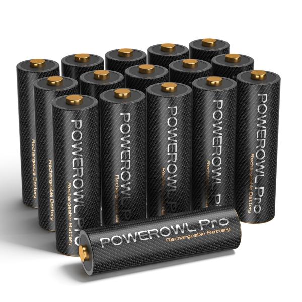 POWEROWL 単三電池 充電式プロニッケル水素電池16個 大容量2800mAh、自然放電抑制、環...