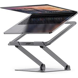 Almoz ノートパソコンスタンド pc スタンド タブレットスタンド 人間工学設計 無段階高さ/角度調整 姿勢改善 腰痛/猫背解消 折りたたみ