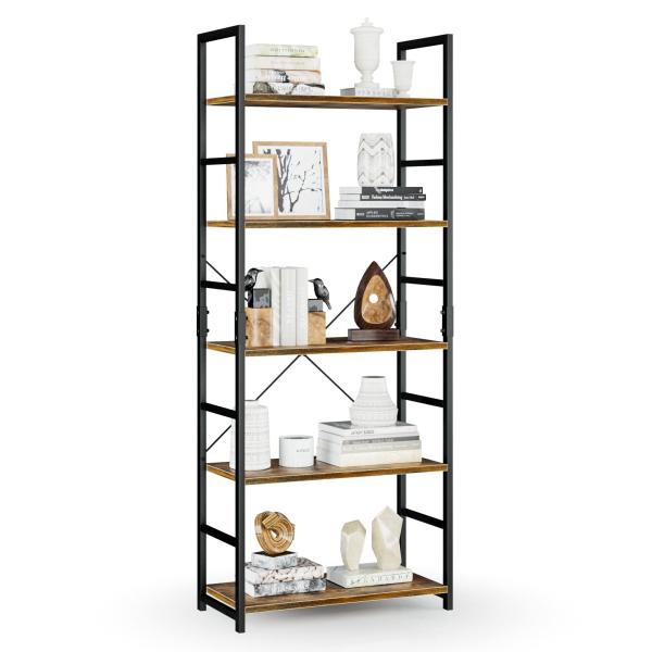 APPOLYN オープンシェルフラック、５段本棚フリーラック棚、多機能収納ラック、幅60×深さ30×...