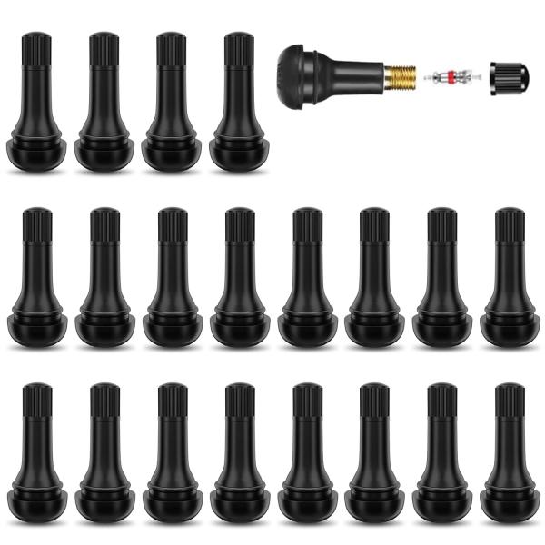 エアバルブ 20個セット バルブコア付き TR413 タイヤバルブ 交換 ゴムバルブ