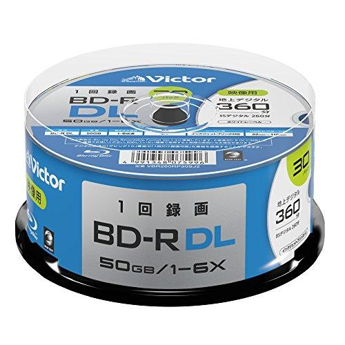 ビクター Victor 1回録画用 BD-R DL VBR260RP30SJ2 片面2層/1-6倍速...
