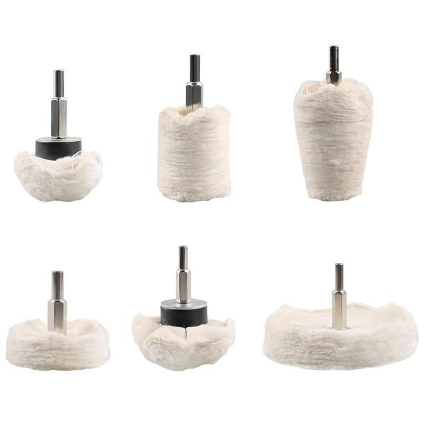 STEBRUAM ドリル 六角軸研磨布バフ 電動ドライバー バフ ドリル用バフ 6個セット 研磨ヘッ...