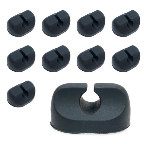 ケーブルホルダー 10個入り 粘着シール付き ブラック 黒 コード ケーブルクリップ 収納 デスク ...