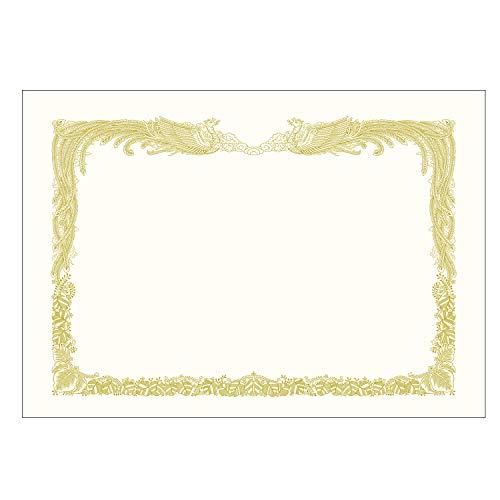 ササガワ 金箔賞状用紙 OA対応 縦書き用 白 A4 5枚 10-3060