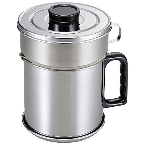 下村企販 オイルポット 1.1L 受け皿付き 紙フィルター付き 日本製 活性炭カートリッジ式 サビに...