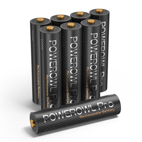 POWEROWL 単四電池 充電式プロニッケル水素電池8個 大容量1100mAh、自然放電抑制、環境...
