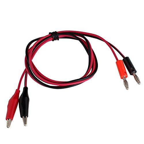 赤黒みのむしクリップ + バナナプラグ 4mm ケーブル 90cm