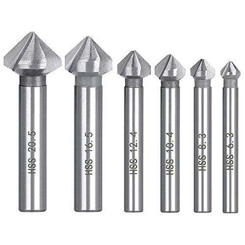 Kimlonton 6本セット カウンターシンク皿取り錐ドリル ビット 皿取錐 下穴錐 座ぐり 三刃...