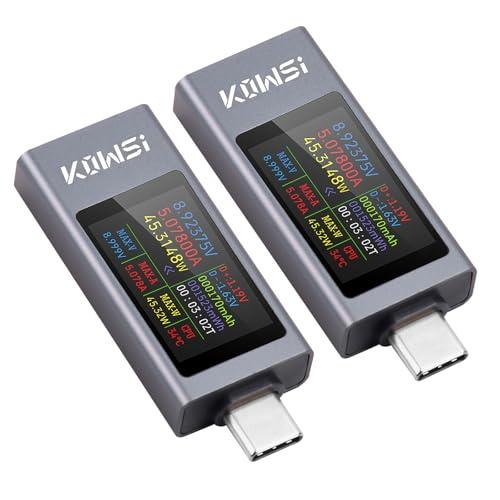 Aideepen 2個 360W 電圧電流チェッカー USB Cテスター メーター Type-C マ...