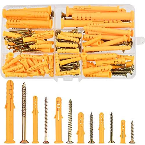ボードアンカー ビスセット 88本セット6種サイズ 乾式壁アンカー 中空壁アンカー タッピングねじ ...