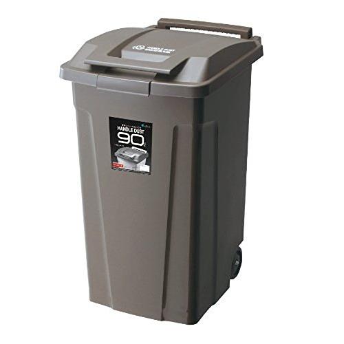 アスベル フタ付きゴミ箱 SPハンドル付ダストボックス しっかりロック 90L ブラウン 開閉簡単 ...