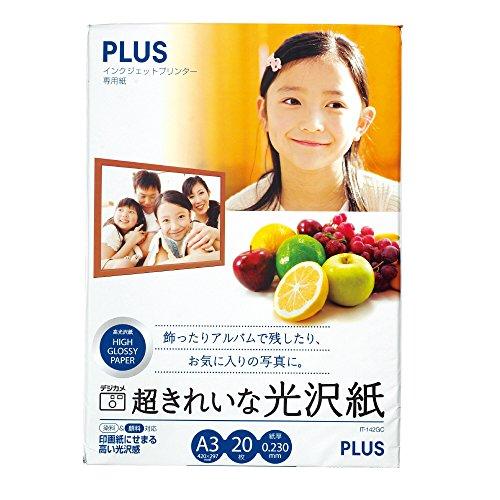 PLUSプラス 写真用紙 超きれいな光沢紙 A3判 20枚入 IT-142GC 46069