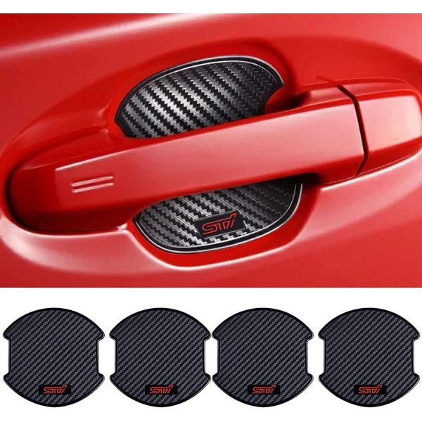 ドアハンドルプロテクター STI スバル 車用 カーボン ドアノブ ガード 傷防止 4枚入り L ス...