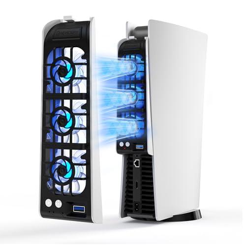 NEWDERY PS5用 冷却ファン プレステ5用 冷却 USB 3.0ポート 三段階風速 PS5用...