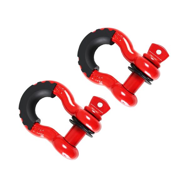HFSR シャックル 3/4インチ 牽引 2点セット 4.75T 7/ 8ネジピン Dリング 二重保...