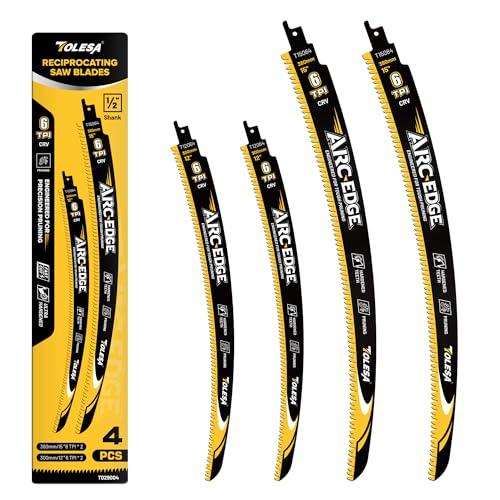 TOLESA レシプロソー替刃 生木用 曲刃 全長300mmと380mm 6山 レシプロソーブレード...