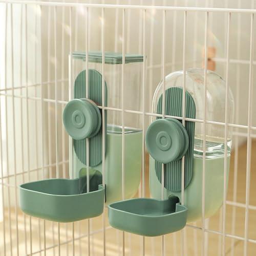 YBGGJO 自動給餌器 給水器 2個セット 0.8L/0.87L 蓋付き 大容量 水飲み器 自動餌...