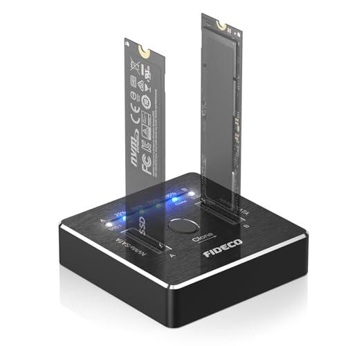 FIDECO M.2 NVMe SATA SSD クローナー ドック デュアルベイ M.2 NVME...