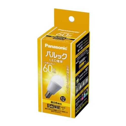 パナソニック ミニクリプトン型 パルック LED電球 口金 E17 電球60W形相当 温白色相当7....