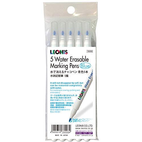 レオニス 水で消えるチャコペン 青色 5本