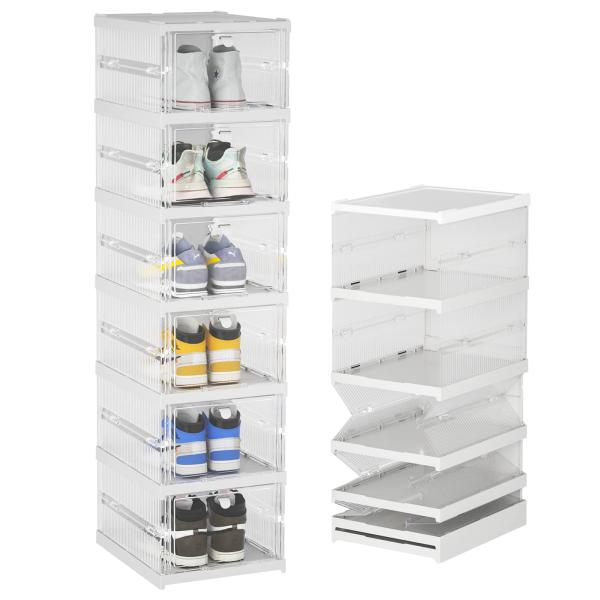 HAIXIN シューズ収納 折りたたみ式シューズオーガナイザー シューズボックス スニーカー ストレ...