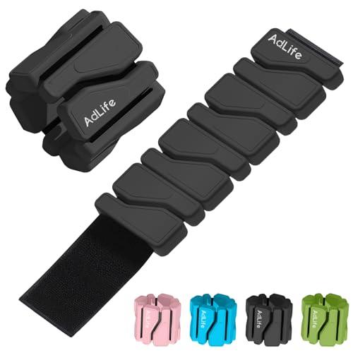 AdLife 黒色のアンクルウェイト 足首 手首 重り おもり 筋トレ ウェイト リスト 約1kg ...