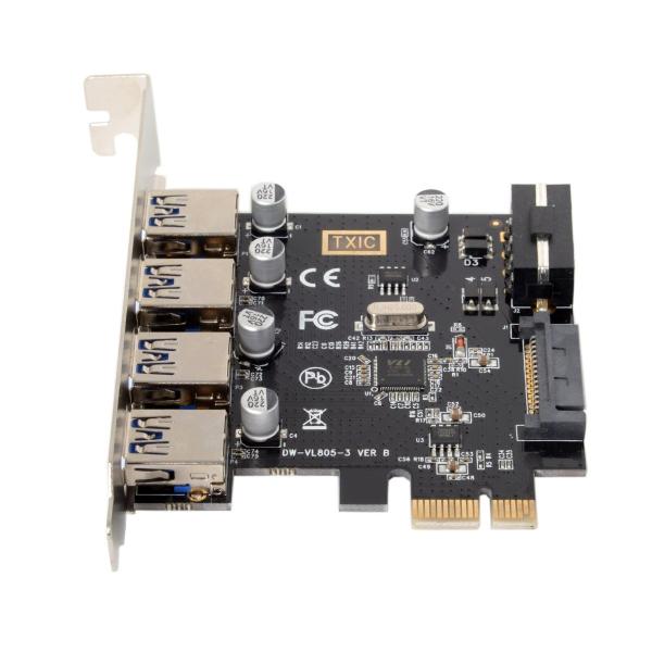 cablecc U3-038 4ポート PCI-E - USB 3.0 HUB PCI Expres...