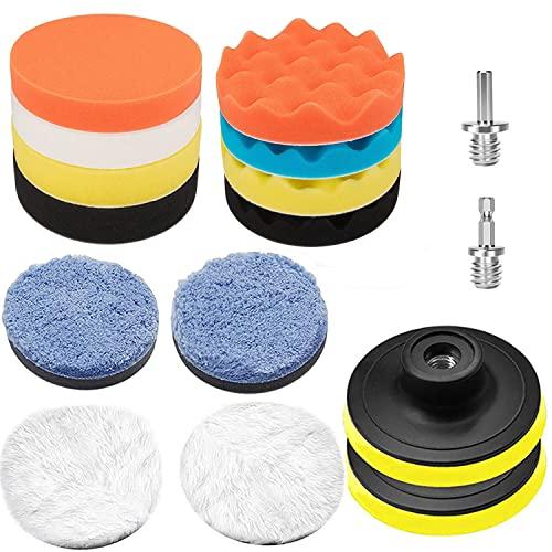 ポリッシャー バフ 125mm 16点セット 六角軸付き電動ポリッシャー用 研磨パッド 自動車ポリッ...